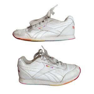 Reebok Royal CL Rainbow Sole Sneaker Tennis Shoes - Size 2 Kids